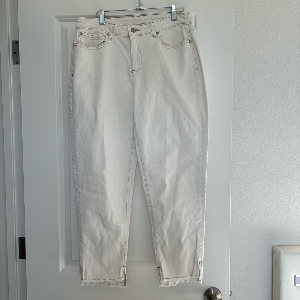Eileen Fisher Jeans size 12, Skinny Ankle Raw Hem